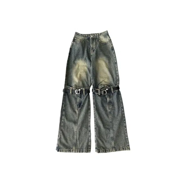 哒头下雨不愁 休闲微喇宽松牛仔裤 女款 蓝色