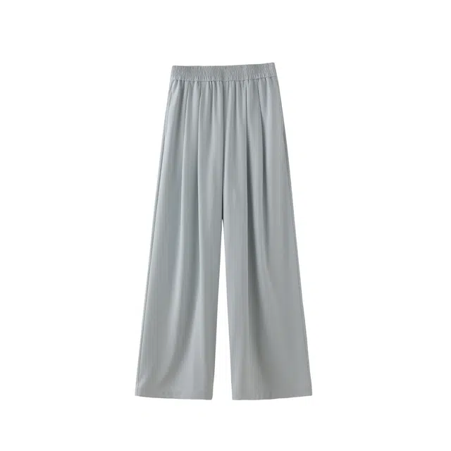 花栗鼠小姐 冷萃白玫  老钱风通勤捏褶基础百搭纯色休闲裤 女款