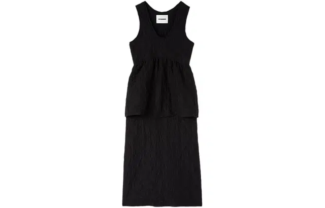 JIL SANDER SS24 Sleeveless Cotton Dress With Balloon Basque