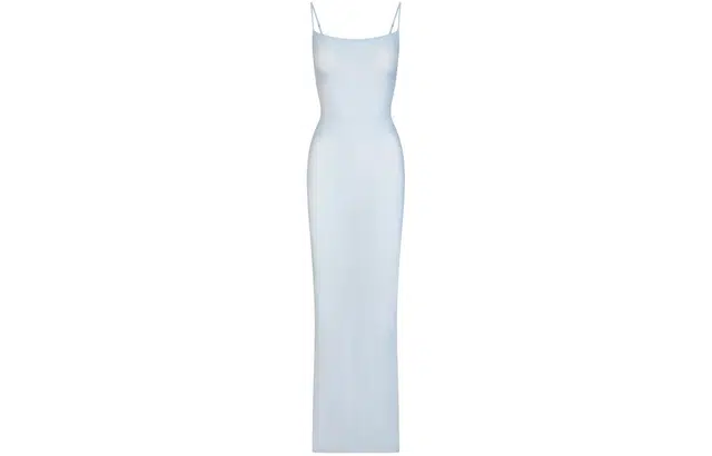 SKIMS SOFT LOUNGE LONG SLIP DRESS CELESTE