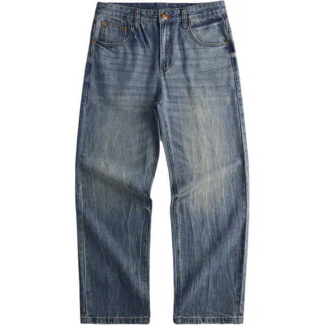 希越 高端复古潮流百搭直筒牛仔裤 男款