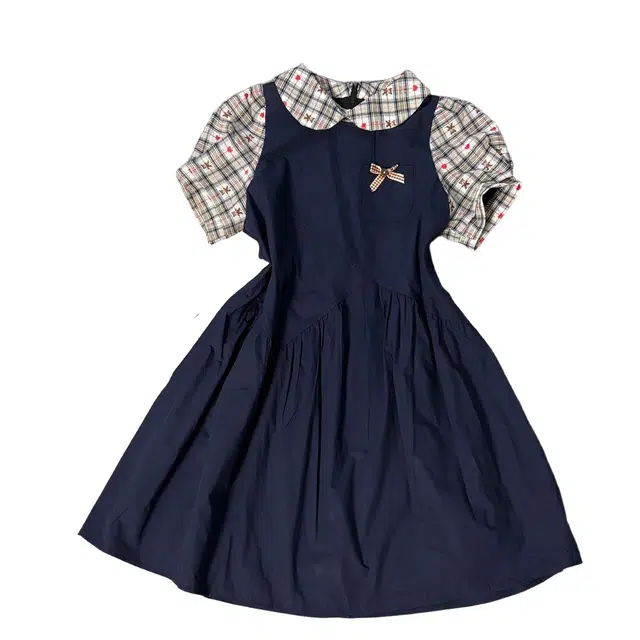 桴生 时尚舒适百搭短袖连衣裙 女款 蓝色