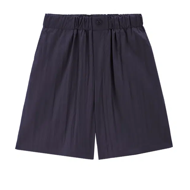 佐丹奴 肌理感纯色假门筒松紧腰梭织休闲短裤 女款