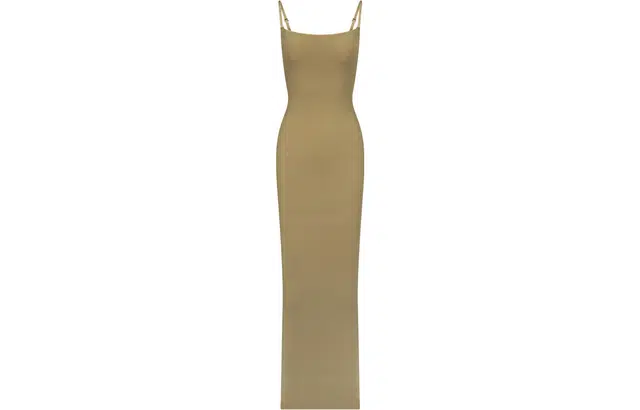 skims FITS EVERYBODY LONG SLIP DRESS KHAKI