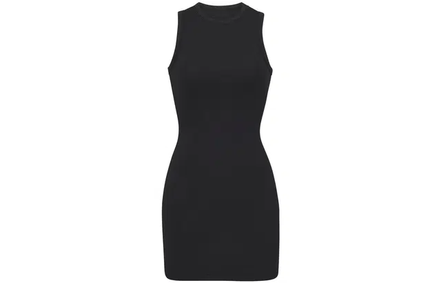 SKIMS COTTON RIB TANK DRESS SOOT