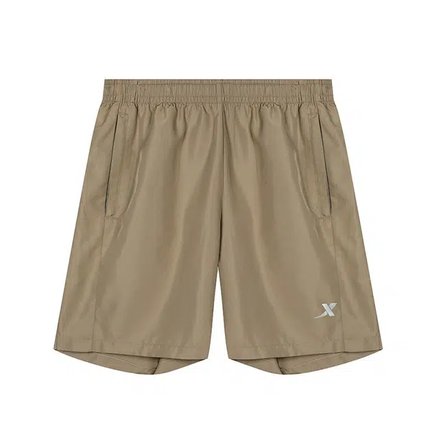 特步 宽松透气速干运动五分休闲短裤 女款 椰树棕