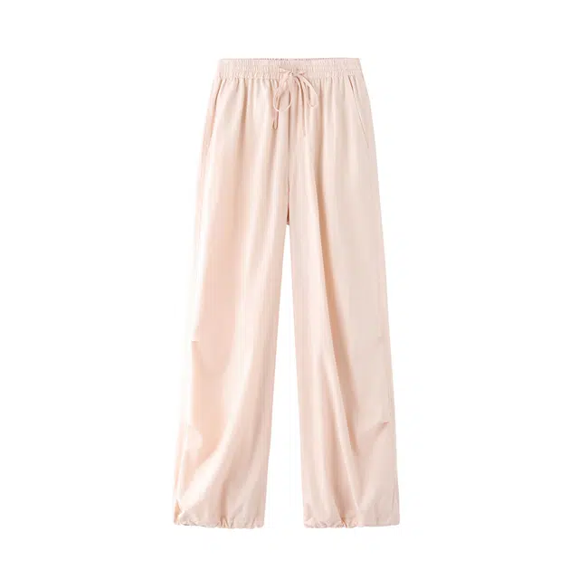 花栗鼠小姐 甜氧休闲舒适通勤风腰部可调节松紧斜插袋设计轻盈伞兵裤工装裤 女款