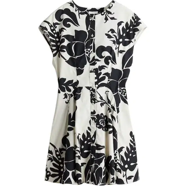 H&M Casual Breathable T-Shirt Dress White