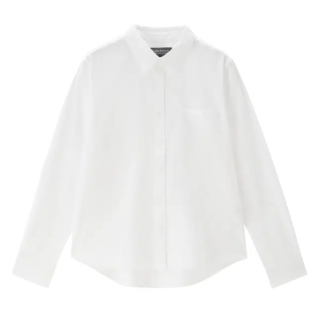 佐丹奴 韩国系列单口袋梭织休闲长袖衬衫 女款