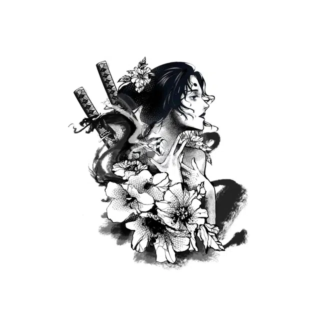 猎己  花舞剑神草本防水纹身贴 持久高级性感