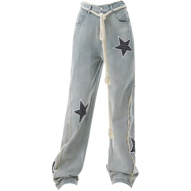 哒头下雨不愁 时尚舒适百搭牛仔裤 女款 蓝色