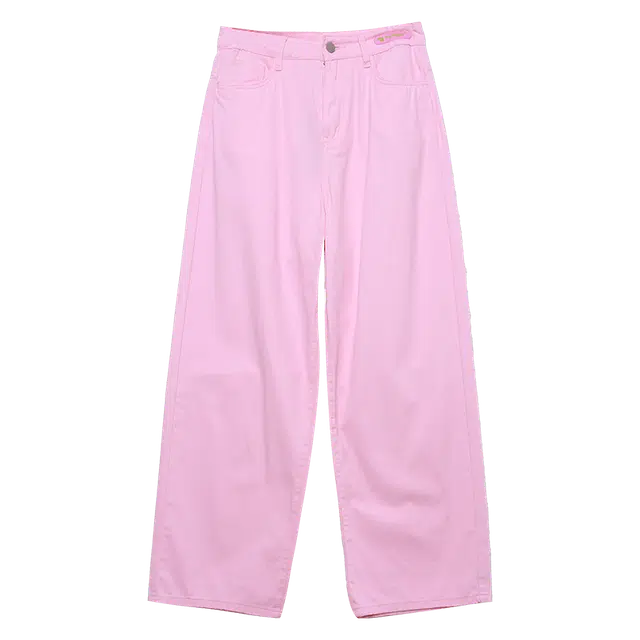 木果果木 简约休闲宽松拖地牛仔裤 女款