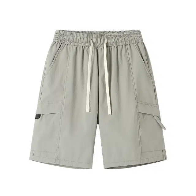 美式冰丝速干极简纯色运动通勤宽松百搭凉感潮牌高街复古痞帅个性直筒时尚户外机能工装五分裤休闲短裤 男女同款