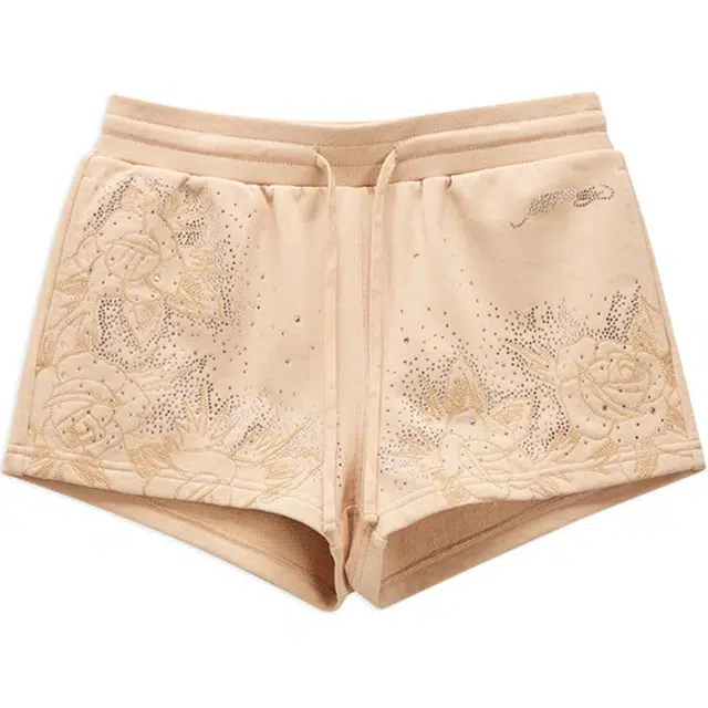 Ed Hardy SS25 Embroidered Rhinestone Shorts