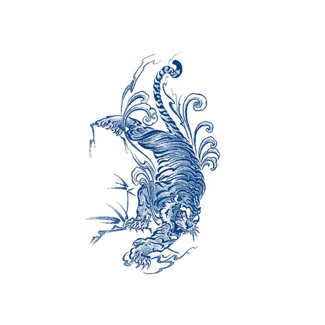 猎己  虎虎生威草本纹身贴 防水防汗不反光手臂