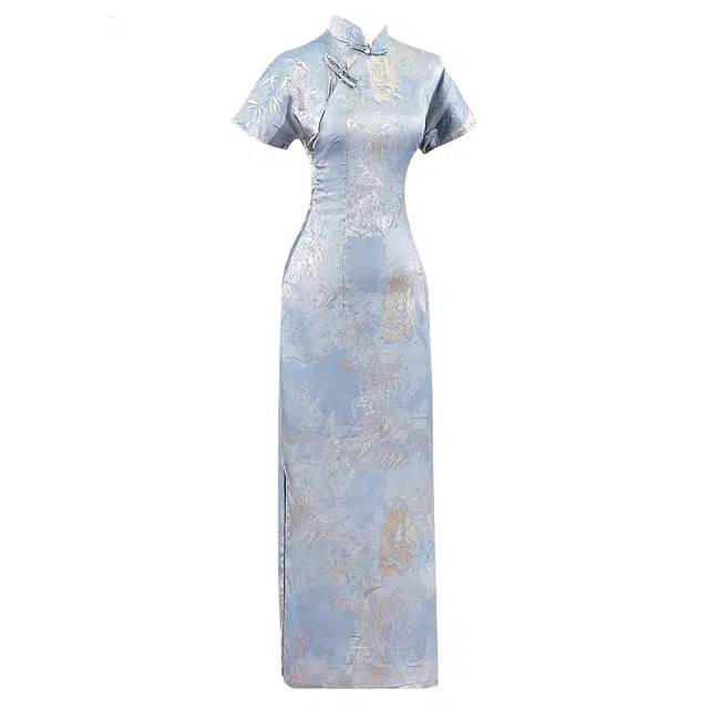 敲模女孩 时尚舒适百搭短袖连衣裙 女款 天蓝色