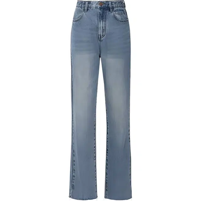 美洋 旧梦海牛仔裤 做旧直筒高腰九分裤