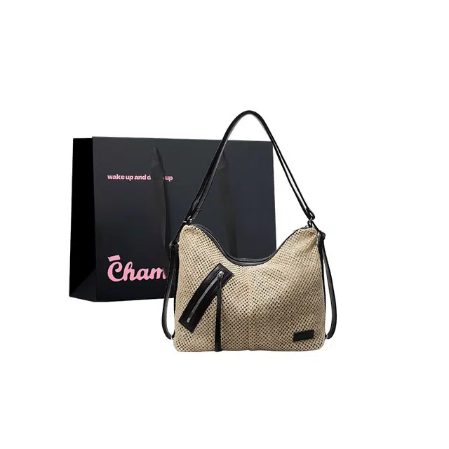 伊曼家 编织海边度假感百搭 草编 单肩包 女款 多色