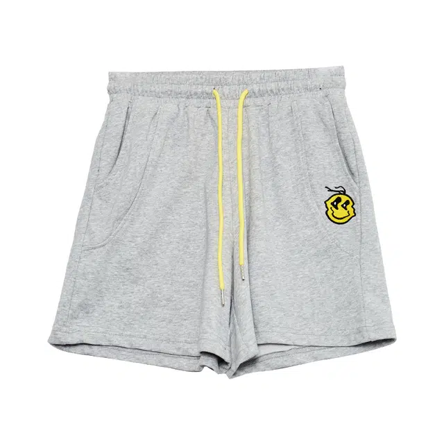 木果果木 撞色高腰宽松系带五分裤休闲短裤 女款 花灰