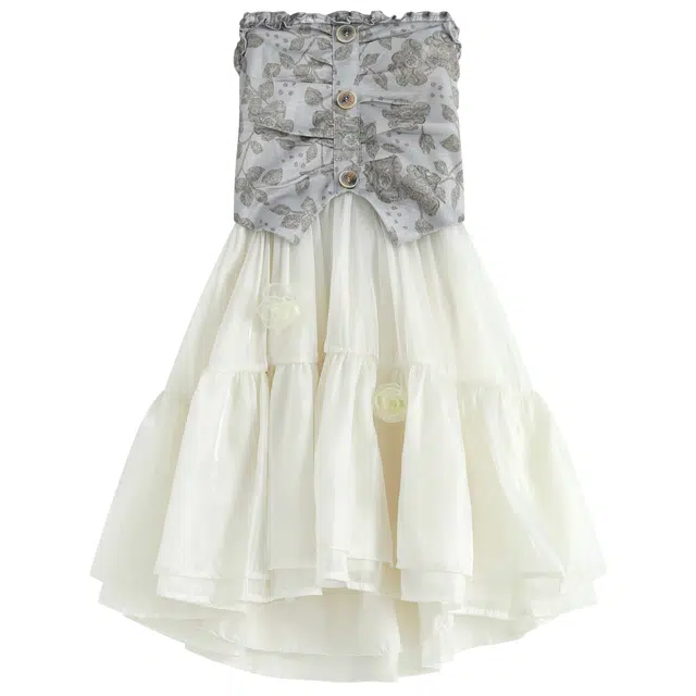 九条喵 休闲一字领套头短款无袖连衣裙 女款 乳白色