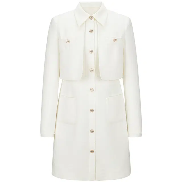 Peacebird Elegant Tweed Dress