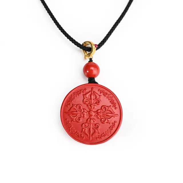 天纵 本命年诸事顺利  吉祥如意 新中式国潮文玩拉姆幸运 国风招财纳福平安 朱砂 玉石吊坠 男女同款情侣款