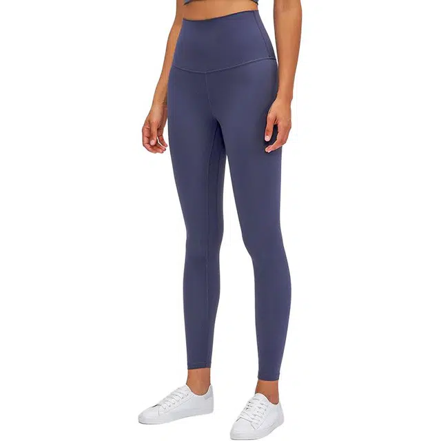 欧迪芬 外穿跑步瑜伽纯色高腰弹力紧身九分舒适休闲打底裤 女款
