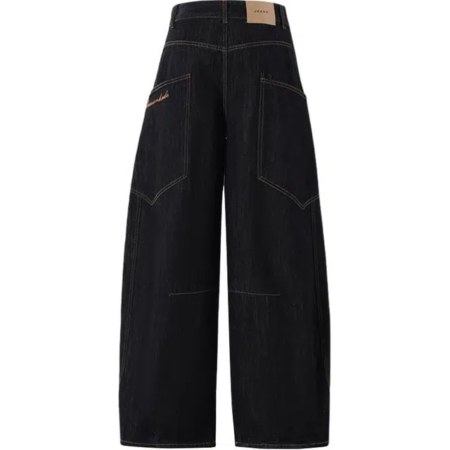 玫丝朵 弯刀拼接宽松阔腿牛仔裤 女款