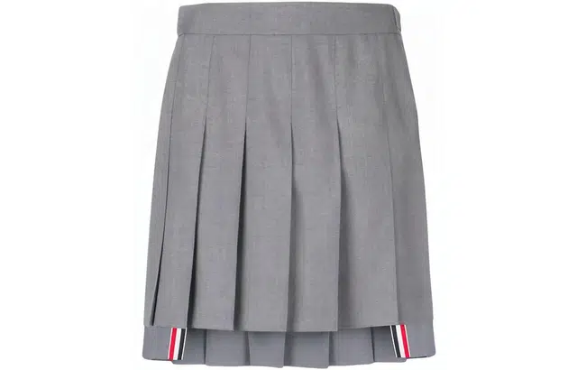Thom Browne Pleated Mini Skirt Gray