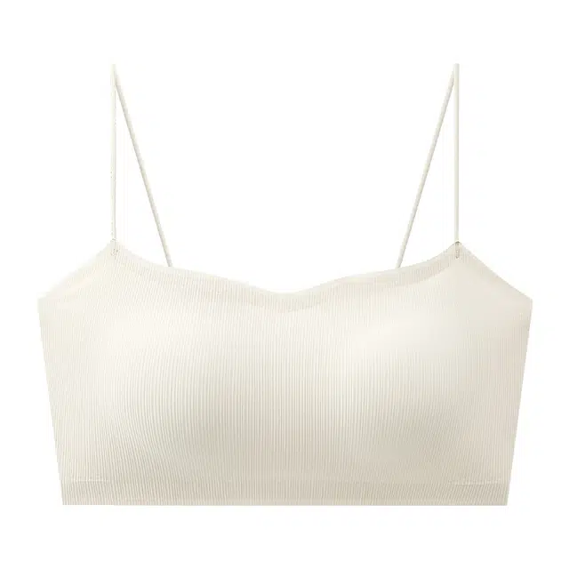 棉基因 一体罩杯美背抹胸无痕性感舒适无钢圈提拉吊带芒果杯轻盈承托防凸点文胸 女款