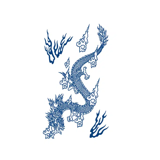 猎己  火焰神龙草本纹身贴 防水防汗不反光