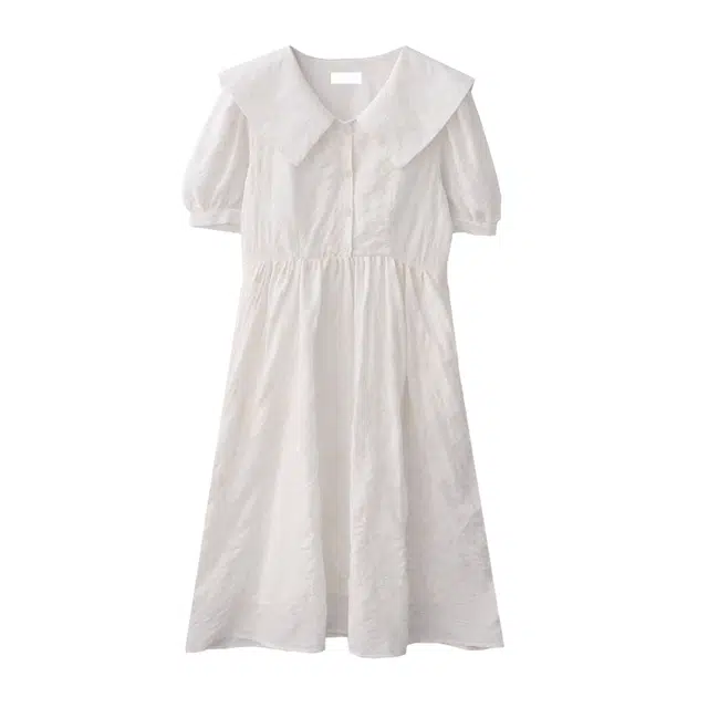 桴生 日系复古气质海军领短袖连衣裙 女款