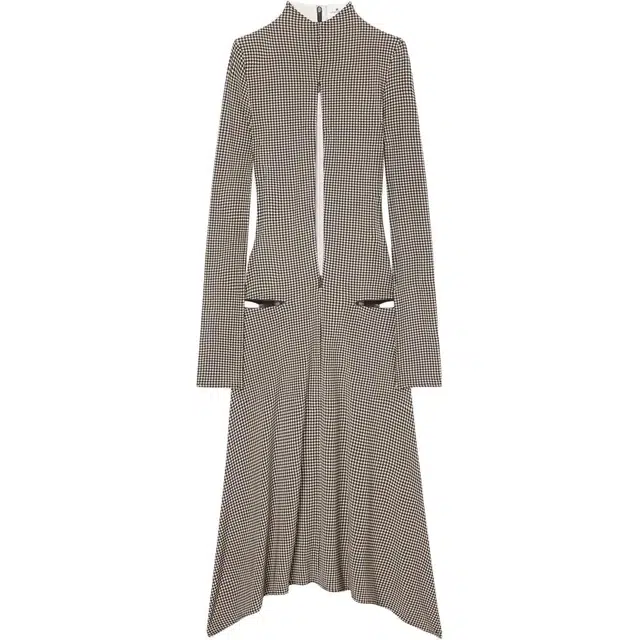 COURREGES FW24 VOLCANO MIDI JERSEY DRESS Natural Mud Brown