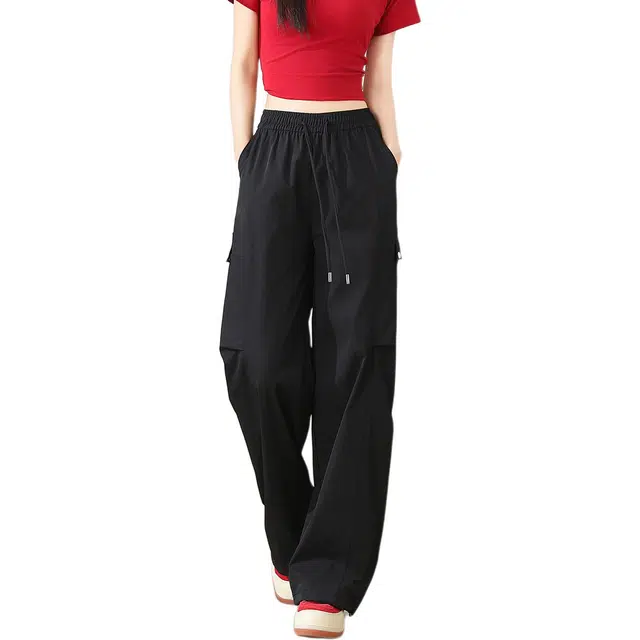 法文箱子 纯色高腰百搭阔腿休闲裤 女款