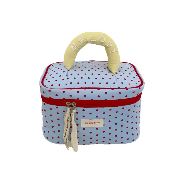 艾情草之恋 蓝色爱心 洗漱收纳包 大容量便携 少女心清新甜美