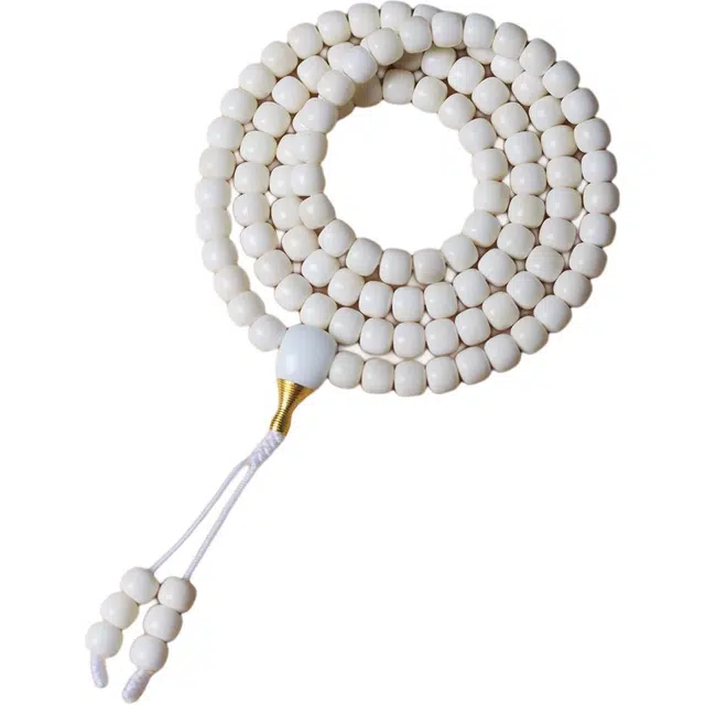 得笙陌 国潮新中式多圈文玩白色珠串复古 白玉菩提 手串 男女同款情侣款