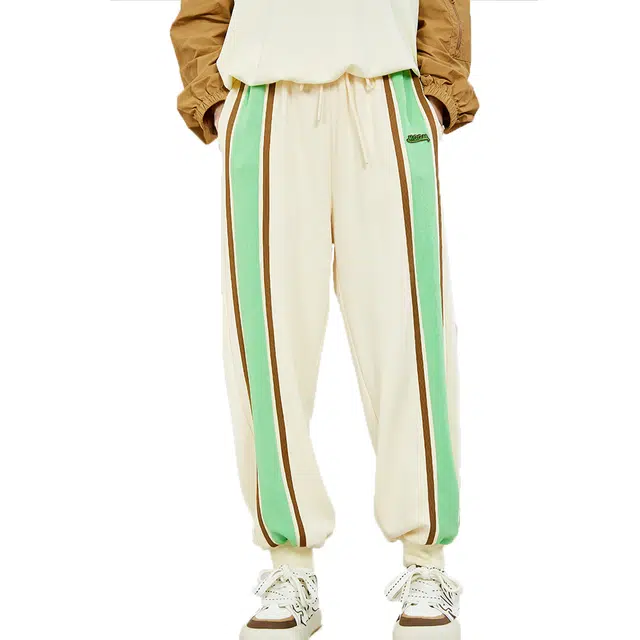 木果果木 抽绳撞色宽松束脚针织运动裤 女