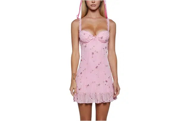 Dolls Kill Sugar Thrillz I'm Baby Mini Slip Dress
