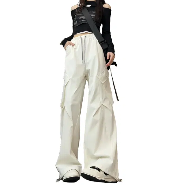 欧迪芬 宽松阔腿百搭休闲工装裤 女款