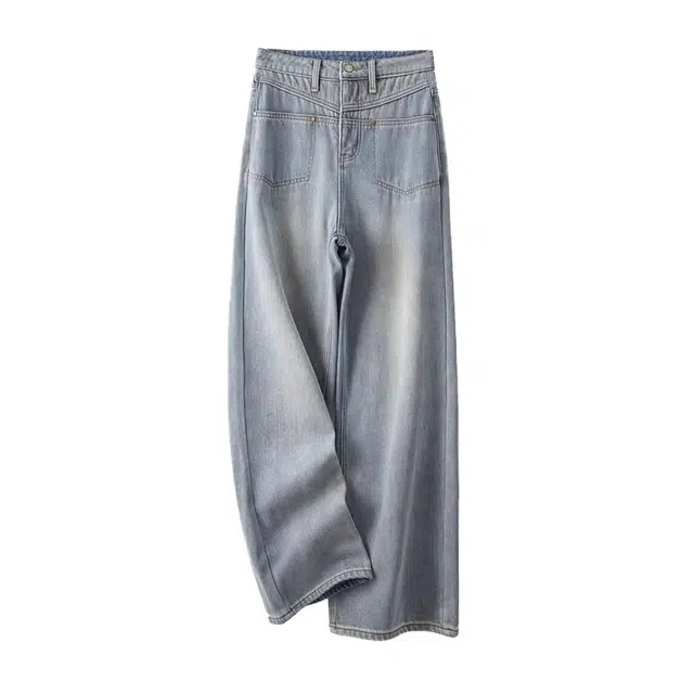 云妃秀 大码女装时尚休闲微胖宽松显瘦加绒保暖韩版百搭春季牛仔裤 女款