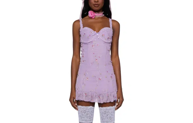 Dolls Kill Sugar Thrillz I'm Baby Mini Slip Dress