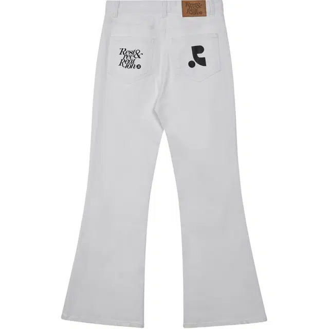 RestRecreation SS25 WIDE FLARE JEANS White