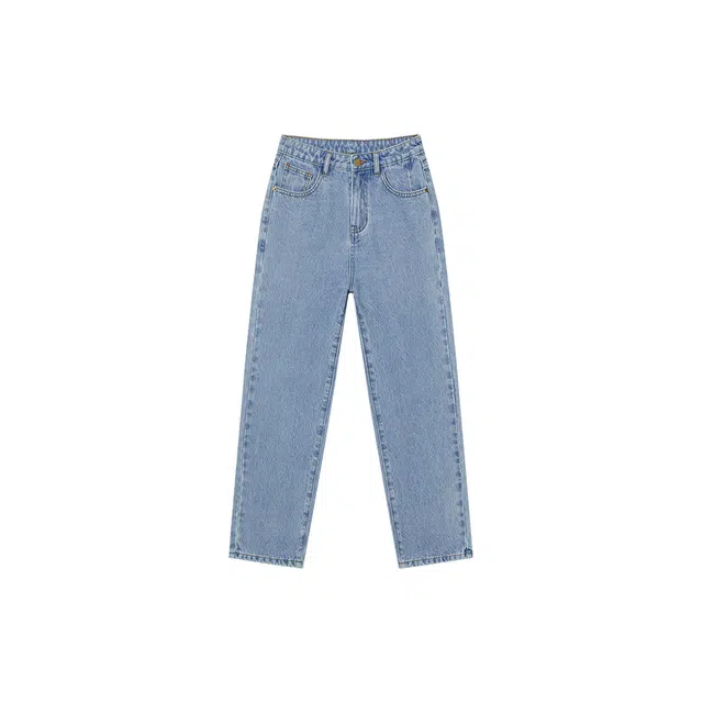 对白 简约百搭可穿四季法棍裤型九分裤牛仔裤 女款