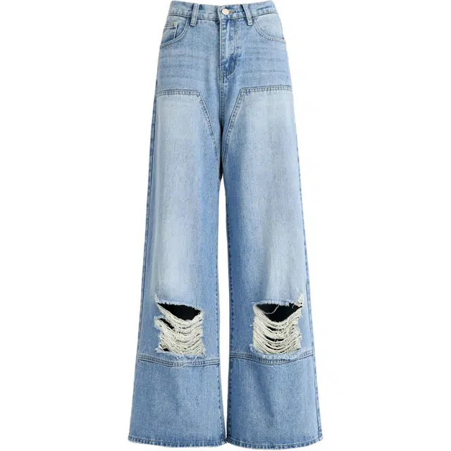 玫丝朵 时尚舒适百搭牛仔裤 女款 浅蓝色