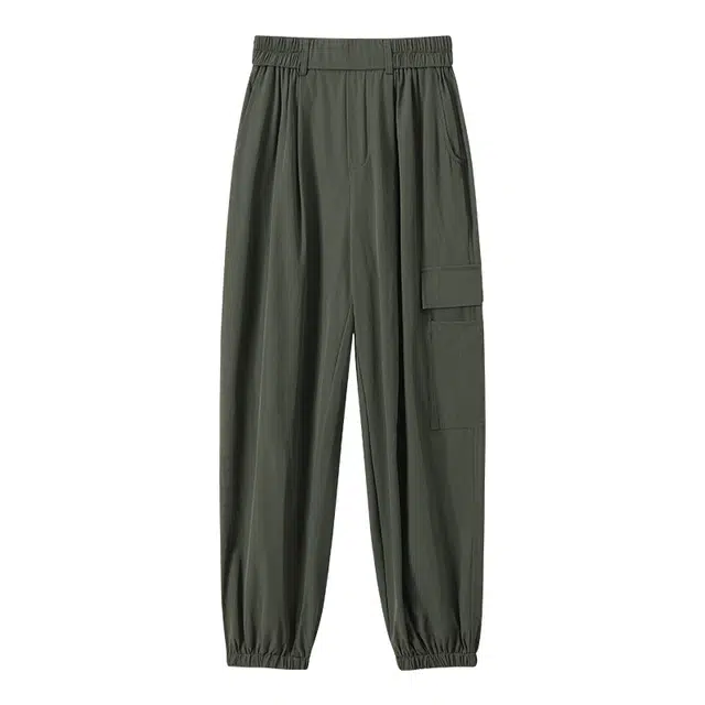 欧迪芬 时尚百搭高腰束脚工装裤 女款