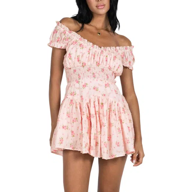 PRINCESS POLLY ANASTASIYA MINI DRESS PINK