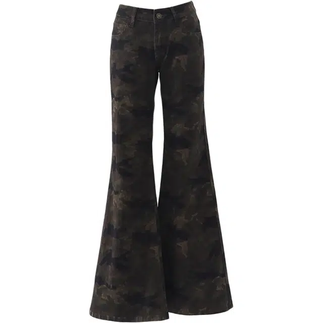 怪力萝莉 美式复古修身显瘦垂感辣妹低腰喇叭裤牛仔裤 女款