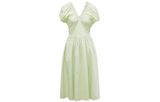 小小拉 抹茶清新短袖连衣裙 绿色