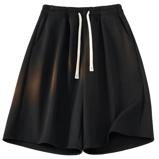 加菲猫家族 户外跑步运动健身训练条纹撞色阔腿百搭宽松舒适学生党松紧中腰青春活力中性风五分休闲短裤 男女同款