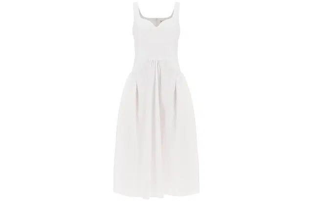 Alexander McQueen Midi Poplin Dress In
